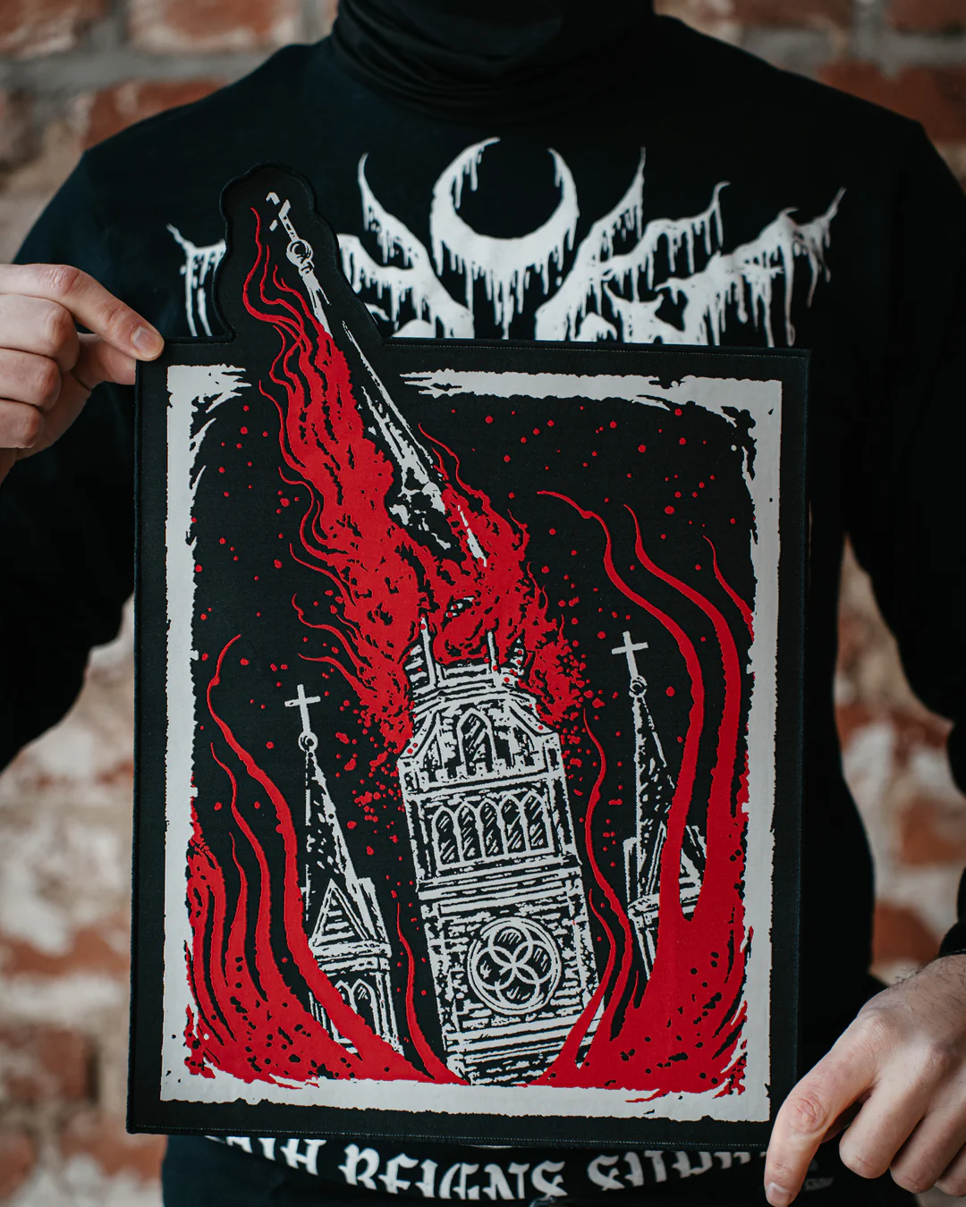 Unholy Fire – 90s Black Metal Tribute - lunar gaze - Backpatch - Image 2