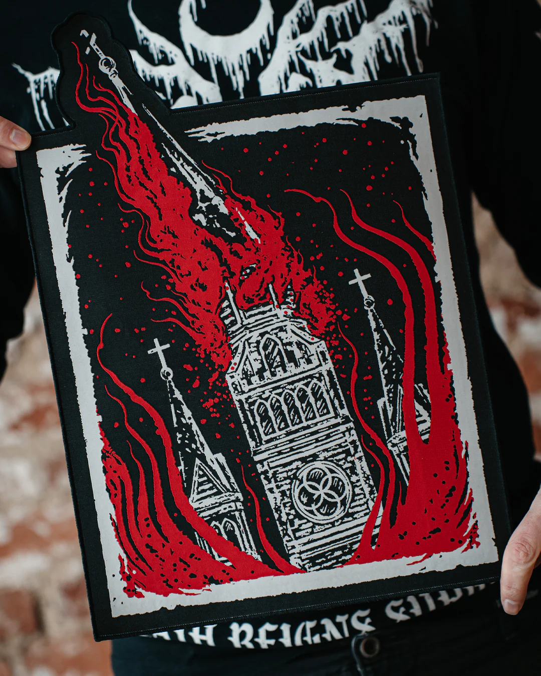 Unholy Fire – 90s Black Metal Tribute - lunar gaze - Backpatch - Image 4